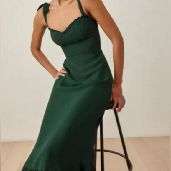 Reformation Jasen ruffled georgette maxi gown - Picture 3 of 8